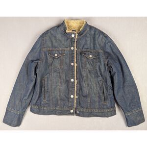 Women's GAP Y2K Vintage Fur Lined Denim Jacket Size XL